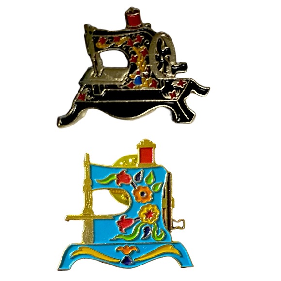 clotilde | Jewelry | Vintage Clotilde Two Enamel Sewing Machine Lapel ...